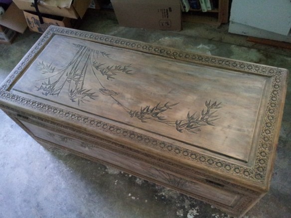 Remember this? It's patiently waiting for me to get my butt out to the garage and stain and varnish it.  