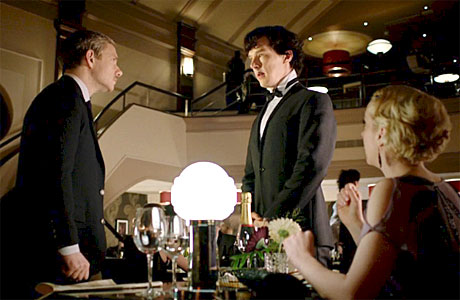 This waiter has extremely bad timing. 