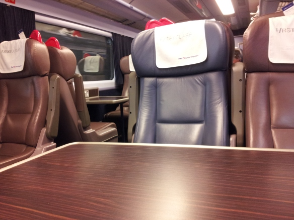 First class on First Great Western train to Cardiff 9-27-14