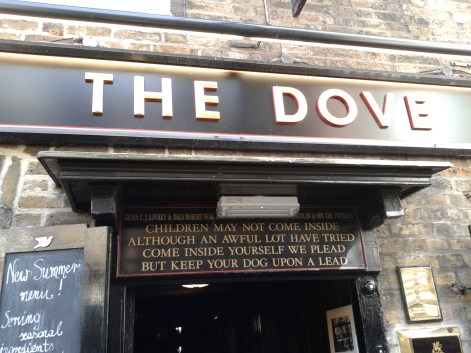 Here is a funny sign above a pub tucked into an alley we passed on the way.